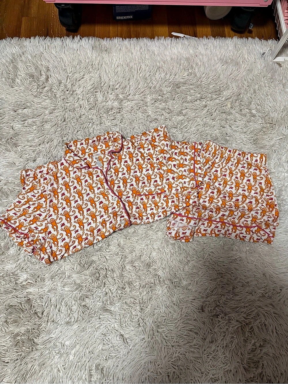 Roller rabbit Monkey Print Cotton Pajama Set XL Like New